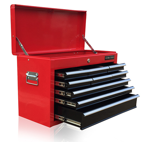 382 US PRO TOOLS RED BLACK AFFORDABLE TOOL STORAGE CHEST BOX TOOL BOX