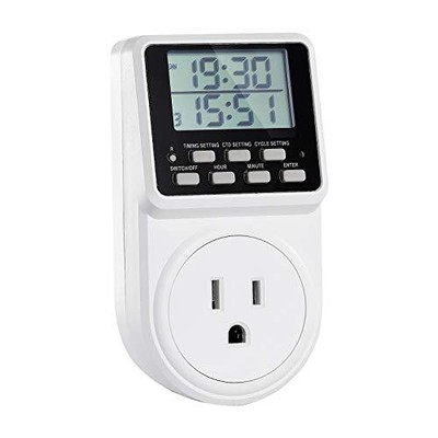 Digital Infinite Repeat Cycle Intermittent Timer Plug For Electrical Outlet 24 H