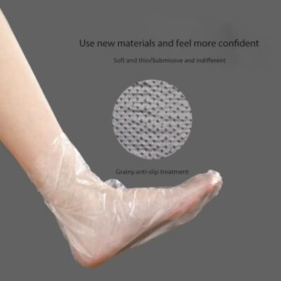 100 Pcs Clear Plastic Disposable Paraffin Bath Liners Foot Sock Covers