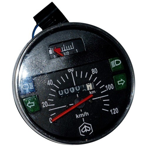 VESPA PX LML STELLA SPEEDOMETER 100MM DIA 0-120KM BLACK FACE SPEEDO  
