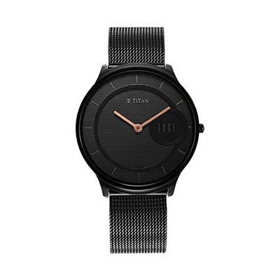 Pre-owned Titan Analog Black Dial Men's Watch-1843nm02