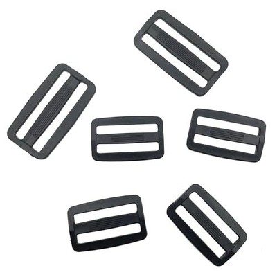 SYSOLYWIN Black Multi-Size Straps Webbing Slide Triglides Slide 40pcs Plastic...