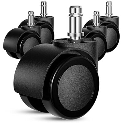 Office Chair Wheels Replacement 5 Pcs 2'' Office Chair Casters Heavy Duty Black