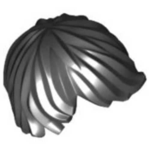 Lego 87991 Black Minifigure, Hair Tousled With Side Part