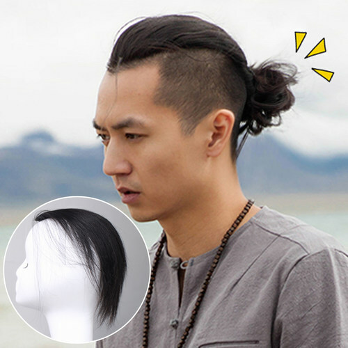 Men Slicked Back Hairpiece Invisible Human Hair Mat For Increasing