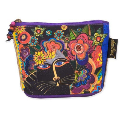 Laurel Burch Feline Minis Cosmetic Clutch Pouch Cat Flower LB5550E