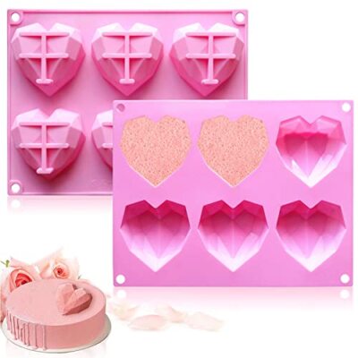 Wenyue Stampi in Silicone per Dolci, Stampo Cuore Silicone, 2 Pezzi Stampo per T