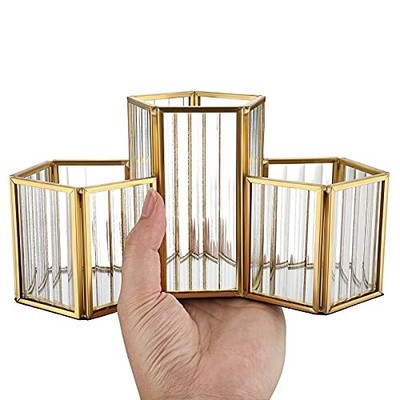 Glass Mirrored Makeup Brush Holder Pen Cup Holder Pencil Holder For Office Desk