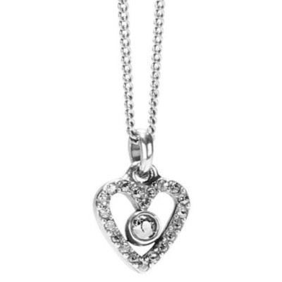 NWTag Brighton ILLUMINA LOVE MINI Heart Crystal Silver Pendant Necklace MSRP $58