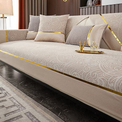 Luxury Cloud Pattern Sofa Towel Gold Edge Fashion Chenille Sofa
