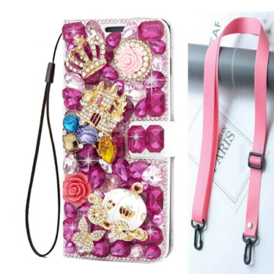 For Google Phones 3D Rhinestone Glitter Bling Diamonds Leather Wallet Phone Case