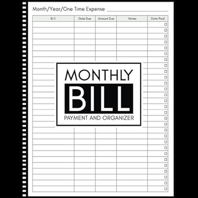 Monthly Bill Payment And Organizer: Simple Home Budget Spreadsheet For Busy Fami