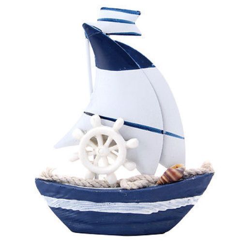 Mini Barca A Vela In Legno Decorazione Casa Marina Articolo Da Regalo moc
