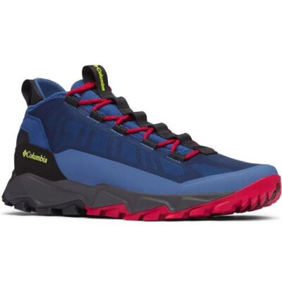 Columbia Flow Borough Low/Night Tide, Rocket/US Mens Size 9 Blue/Red
