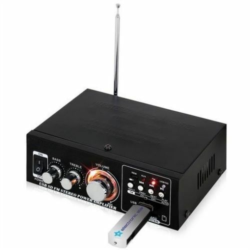 Amplificatore Audio Stereo AK-698D 12v 220v Auto Casa Usb Sd Mmc Mp3 Radio hsb