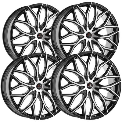 (4) Cavallo CLV-37 20x8.5 5x4.5''/5x120 +35mm Black/Machined Wheels Rims 20'' Inch