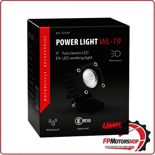 WL19 FARO AUSILIARIO SUPPLEMENTARE 1 LED 9/32V LUCE AMPIA BIANCO PER CAMION MOTO