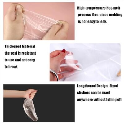100 Pcs Clear Plastic Disposable Paraffin Bath Liners Foot Sock Covers