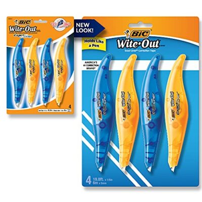 Exact Liner Correction Tape,White,Grip Zone Provides Comfort and Control,4-Count