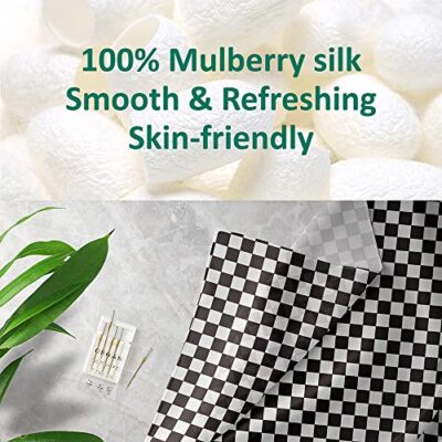 Checkered Flag Scarf Black and White Silk Scarf Square Small Handkerchief Pla...