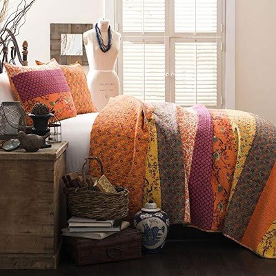 Lush Decor Royal Empire Quilt Striped Pattern Reversible 3 P