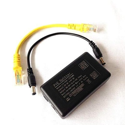 Gigabit 802.3at 24Watt Active PoE Splitter 48V to 12V 2A Power Over Ethernet