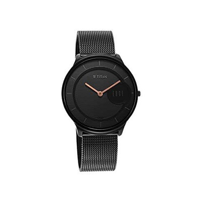 Pre-owned Titan Analog Black Dial Men's Watch-1843nm02