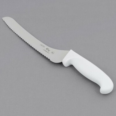 Choice 9'' Offset Serrated Edge Bread Knife with White Handle