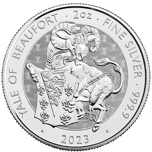 2023 2 oz British Silver Tudor Beasts Yale of Beaufort Coin (BU)