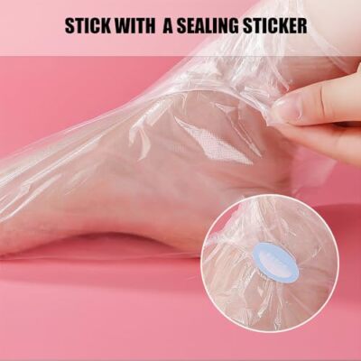 100 Pcs Clear Plastic Disposable Paraffin Bath Liners Foot Sock Covers