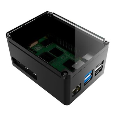 anidees Aluminum Pi case for Raspberry Pi 5   Black (AI-PI5 Extra High Black H