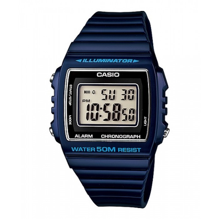 Orologio Da Polso CASIO W-215H-2AVDF Digitale Unisex Sveglia Crono Blu lac