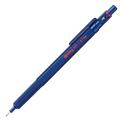 600 Mechanical Pencil HB 0.7 mm Blue All-Metal Body Hexagonal Barrel