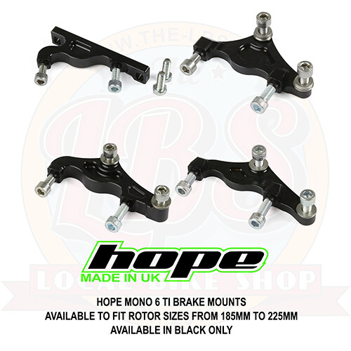 Hope MONO 6 Ti Brake Adapter Mount - Black - All Options