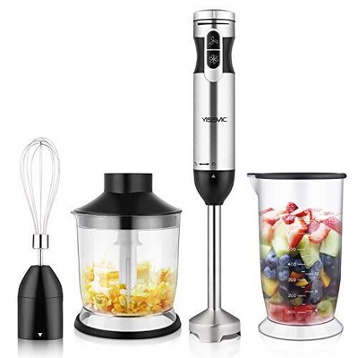 YISSVIC Immersion Hand Blender 4in1 9Speed Stick Blender with 500ml Food Grinder