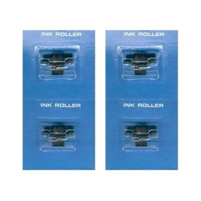 4-Pack, Ink Roller for Royal Timemaster TC100 BLACK-RED