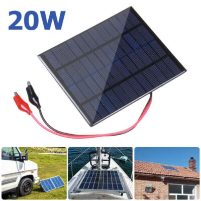 20W Solar Panel 12V Battery Charger Outdoor Power Supply  for RV Boat Car trucks
