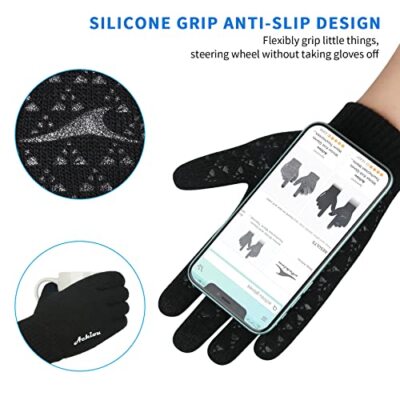 Achiou Winter Gloves for Men Women, Touch Screen Texting Warm 3 Size Choice