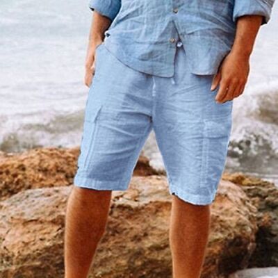 Hot Sale Work Outdoor Men's Shorts Pant M-3XL Cotton Linen Beach Vacation Shorts