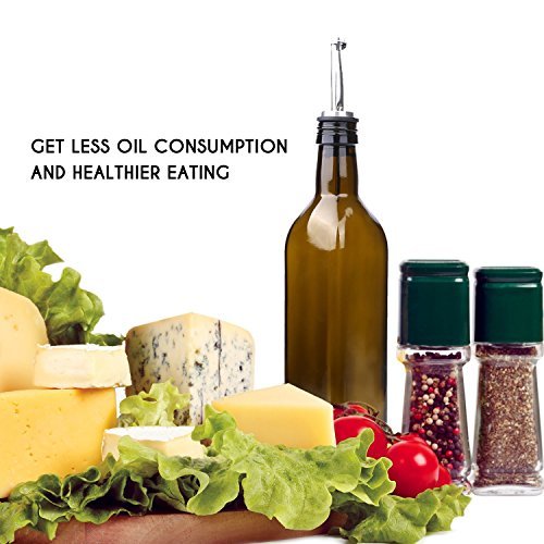 Aozita 17oz Glass Olive Oil Bottle Set - 500ml Dark Brown Oil & Vinegar Cruet