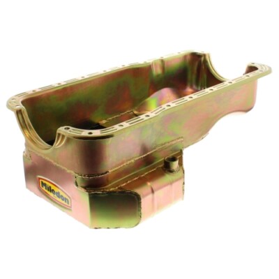 Milodon 31600 Oil Pan Steel Gold Iridite 7 qt. For 63-74 Bronco Falcon Galaxie