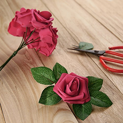 Febou Artificial Flowers, Real Touch Artificial Foam Roses Decoration DIY for