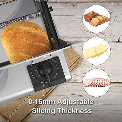 MLITER 150W Electric Food & Meat Slicer Machine with 2 Blades - 7.5 Inch & Steel