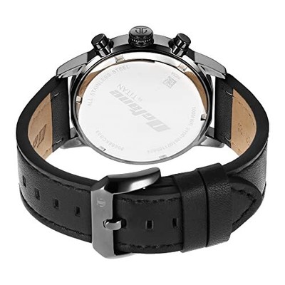 Pre-owned Titan Analog Black Dial Men's Watch-90086kl03