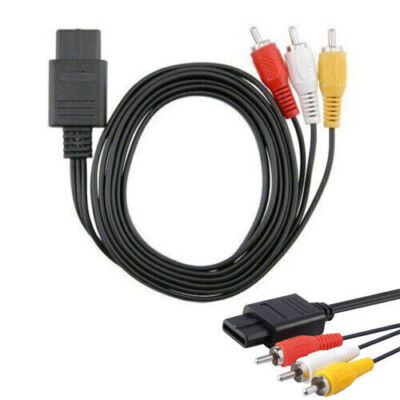 New N64 SNES Gamecube 6FT RCA AV TV Audio Video Stereo Cable
