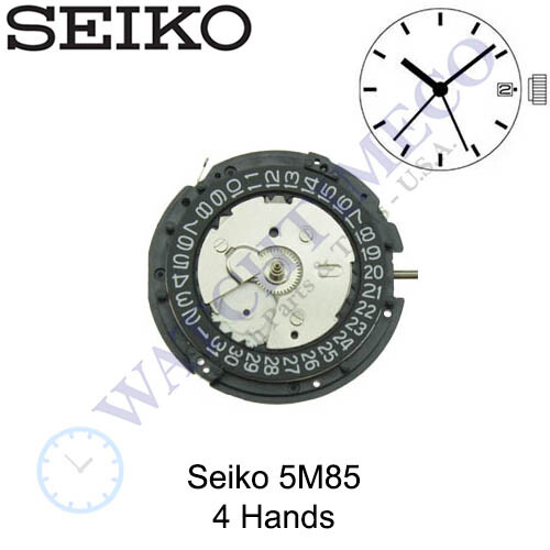 十手　MA855 Genuine Seiko 5M85 / 5M85A Kinetic Watch Movement 4 Hands