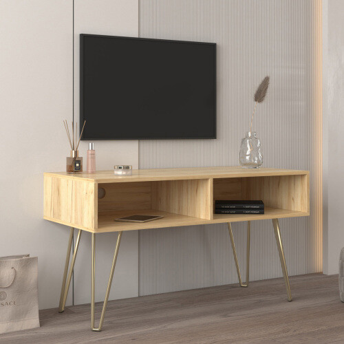 Stable Metal Legs With 2 Open Shelves To Put Tv Dvd Books,fi