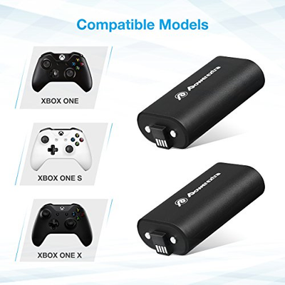 Powerextra Replacement Xbox One Controller Rechargeable Battery 2 x 2000mAh With