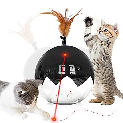 Cat Laser Toy Automatic, 3 in 1 Interactive Cat Feather Toy, Tumbler Ball Toy