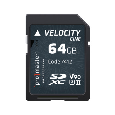 Promaster SDXC 64GB Velocity CINE Memory Card 4K 2000X UHS-II U3 V90 #7412